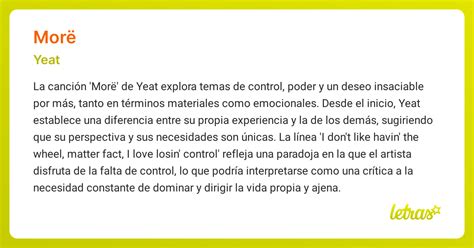 Significado de la canción MORË (Yeat) - LETRAS.COM