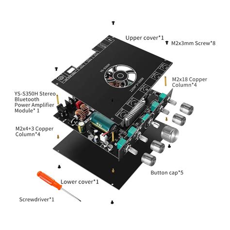 YS-S350H 2.1 Channel Bluetooth Digital Subwoofer Amplifier Board 220Wx