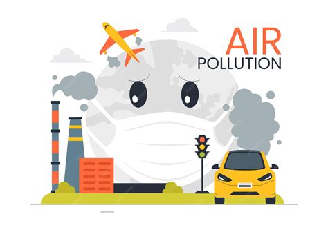 Illustration de la pollution de l'air présentant les concepts de ...