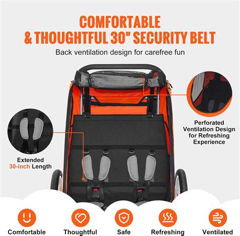 VEVOR Bike Trailer for Toddlers, Kids, 2 Seat, India | Ubuy