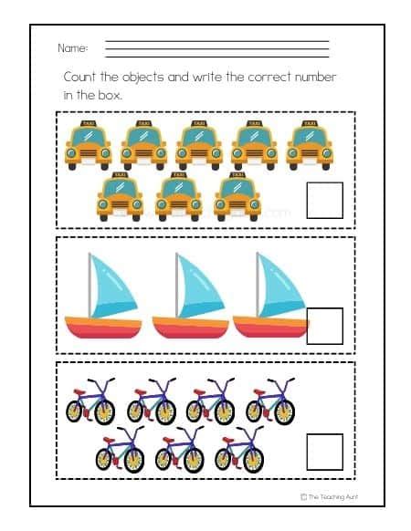 Transportation Counting Worksheet 的图像结果