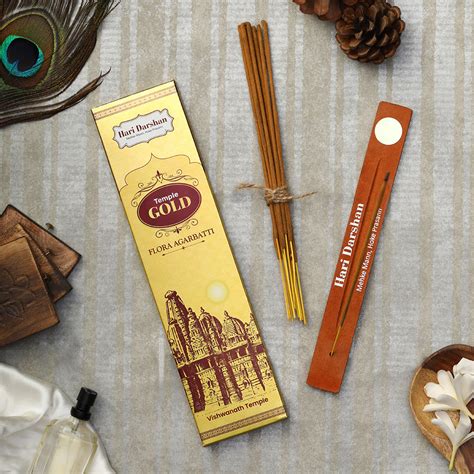 Hari Darshan - Temple GOLD Premium Flora Agarbatti - 12 Sticks in Each Pack