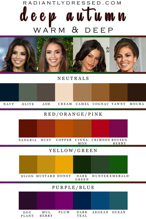 Deep Autumn Color Palette | Radiantly Dressed