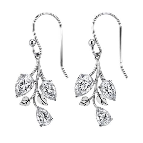 HighSpark Womens 925 Silver Tulip Flower Solitaire Earrings | 92.5 ...