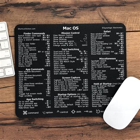 SYNERLOGIC Mac OS Keyboard Shortcut Reference Guide v2.0 Mouse Pad ...
