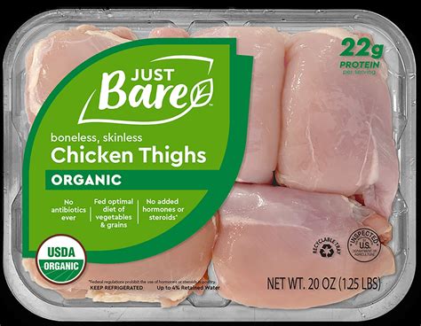 Organic Boneless Skinless Chicken Thighs - Just Bare Foods