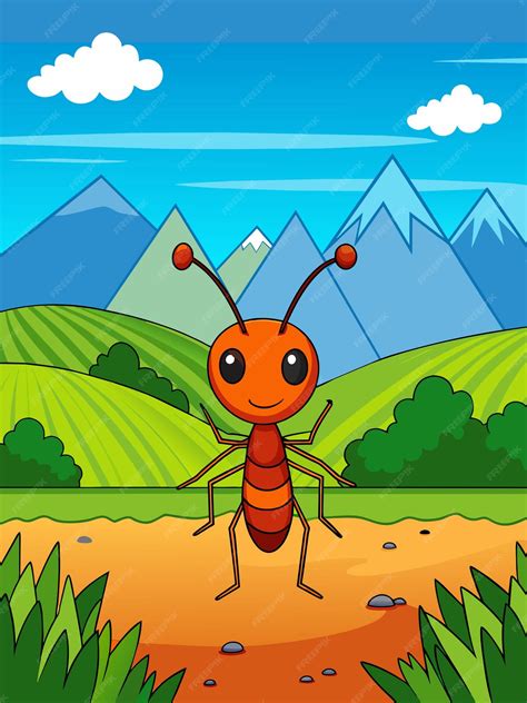 Premium Vector | An ant vector landscape background features a vibrant natural environment with ...