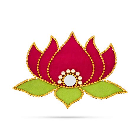 Rangoli Sticker - 3.5 x 2 Inches | Kolam Sticker/ Lotus With Mirror De