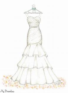 Wedding Gowns Sketches by Personalized Handcrafted Wedding Sketch For With Wedding Gowns Sketches