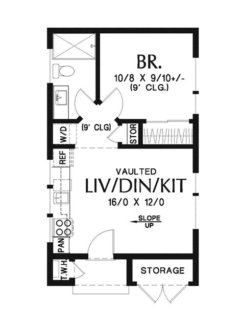 1 Bedroom Modern Style House Plan 2349: The Piccolo | Tiny house floor ...