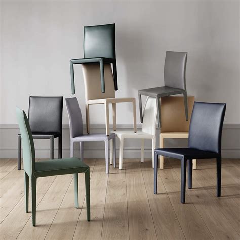 Folio Deep Blue Top-Grain Leather Dining Chair | Crate and Barrel UAE