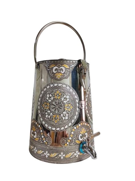 Buy Beautiful Meenakari Steel Matka With Tap 10 Litre | Water Dispenser ...