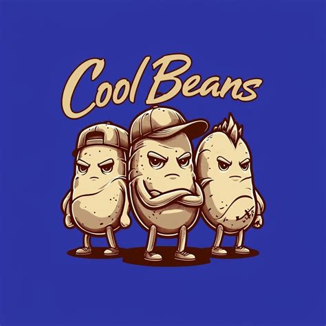 Cool Beans Cartoon Character Illustration T-Shirt - Playground