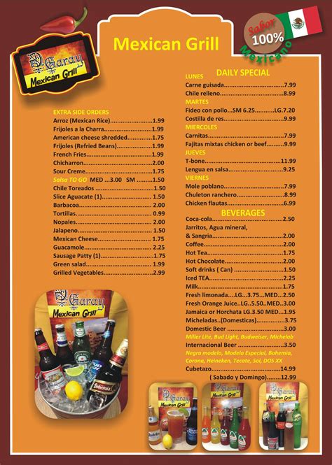 Menu at ASERE CUBAN - MEX restaurant, Houston