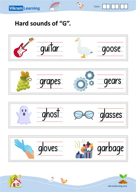 Download hard and soft sounds of g worksheets | vikramlearning.com