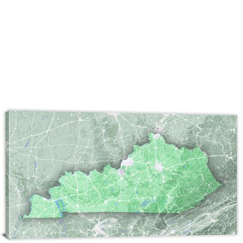 Kentucky-State Terrain Map, 2022 - Canvas Wrap