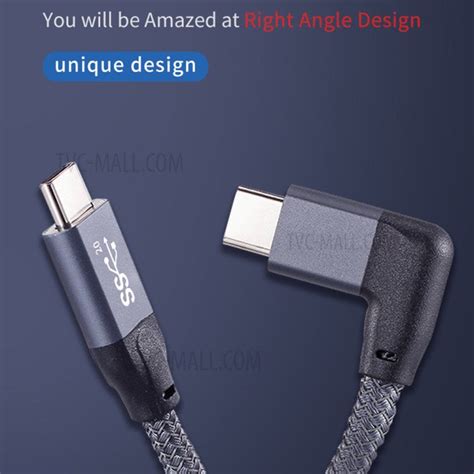 1m USB-C Male to USB-C Male Elbow 4K Video Transmission Cable Laptop P ...