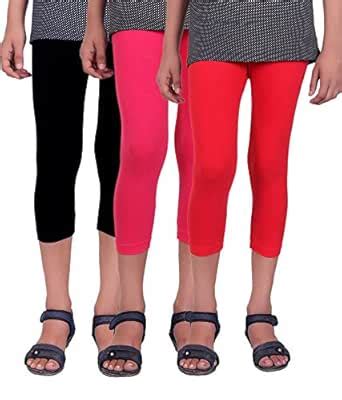 Alisha Girls Strechable Capri - Pack of 3 Multicolour : Amazon.in: Fashion
