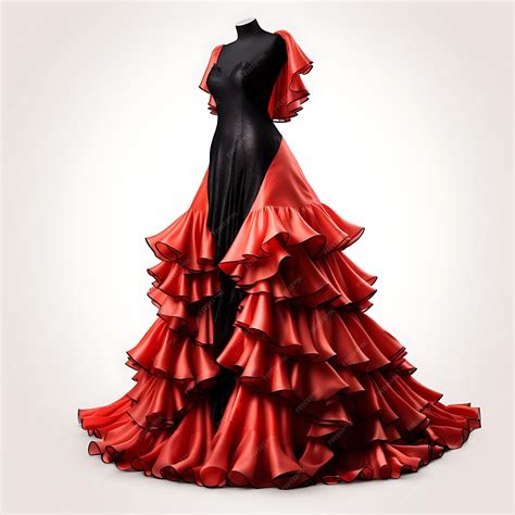 Premium AI Image | Isolated of Spanish Flamenco Dress Type Ruffled Gown ...