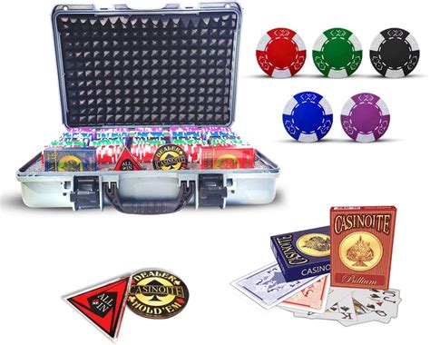 casinoite Billium Clay 500 Poker Chips Set Without Denomination Silver ...