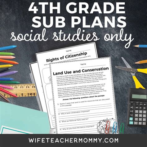 4th Grade Social Studies Sub Plans