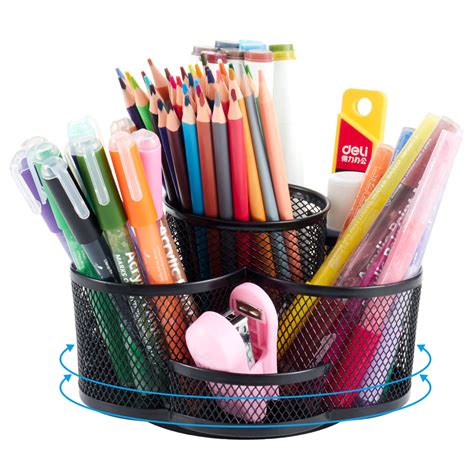 Buy Number-one Pen Holder Pencil Organizer for Desk Rotating Desk ...