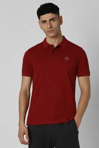 VAN HEUSEN Solid Men Polo Neck Red T-Shirt - Buy VAN HEUSEN Solid Men ...