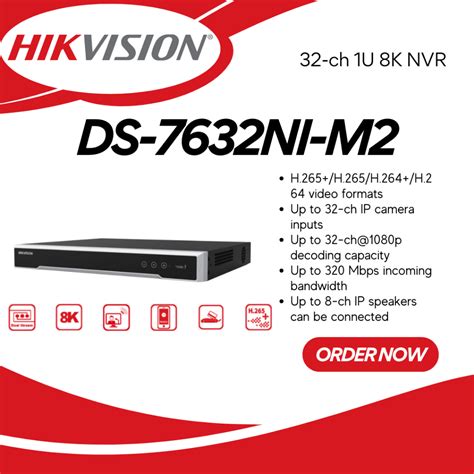 HIKVISION DS-7632NI-M2 - 32 Channel 1U 8K NVR Network Video Recorder ...