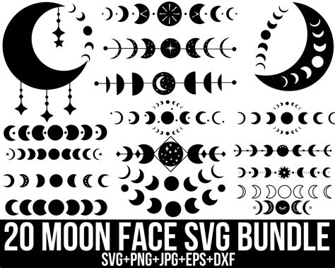Moon Phase Svg Bundle, Moon Png, Its Just a Phase Svg, Witchy Moon Svg, Mystic Celestial Svg ... - Moon Phases Clip Art