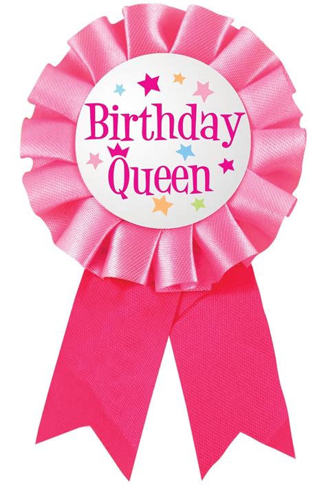 Party Partners Design Guest of Honor: Birthday Queen Ribbon Badge, Pink ...