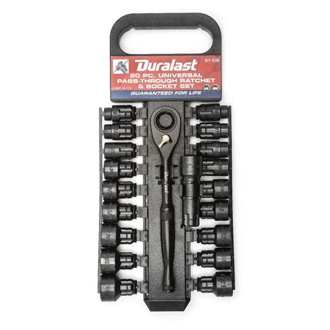 Duralast 3/8in Drive Pass-Through Ratchet and Socket SAE and Metric ...