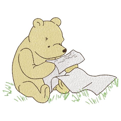 Winnie-The-Pooh Reading – Digital Stitch Empire