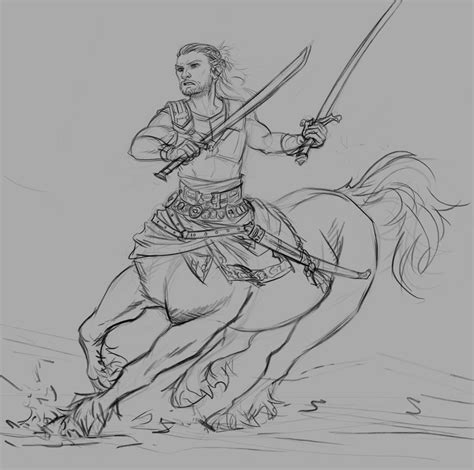Centaur Warrior Drawing