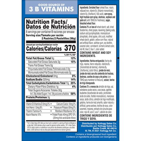 38 blueberry pop tart nutrition facts