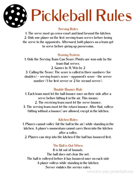 Free Printable Pickleball Rules for Beginners and Tournaments