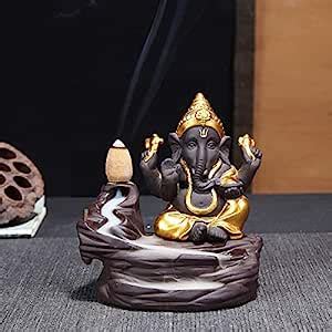 Buy kanhaiyaji Lord Bal Ganesha Smoke Fountain Polyresin Incense Burner ...