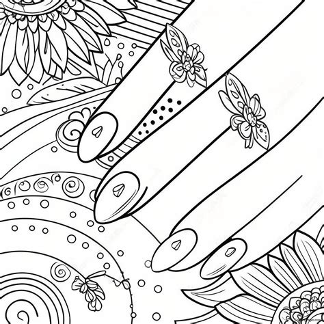 Sparkly Nail Art Coloring Page (67814-54370)