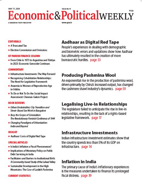 Vol. 59, Issue No. 19, 11 May, 2024 | Economic and Political Weekly