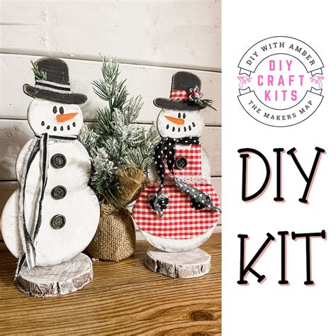 Blank Pair of Snowman Cut Outs DIY Kit | Unfinished Wood Craft Blanks ...