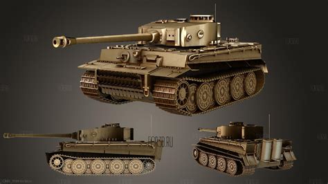 Tiger 1 Tank ww2 German Army | 3d stl model for CNC