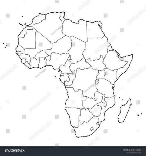 Africa Outline Map Border Hand Drawn Stock Vector (Royalty Free) 2514441185 | Shutterstock