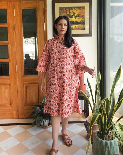 Cherries Aye Line - Soft Cotton Shirt Dress – Phutari