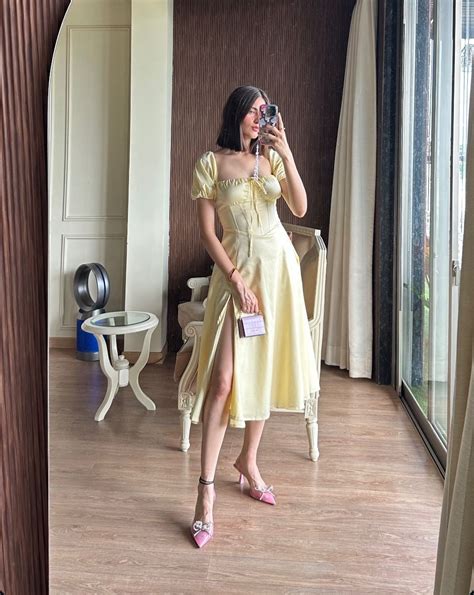 Yellow Corset Puff Dress – Trendy Dress for Women – LabelbyAnuja