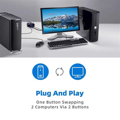 TCRAYCH VGA USB KVM Switch, 2 Port VGA KVM Switcher Selector India | Ubuy