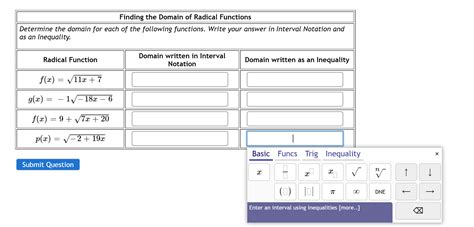 Find the Domain of a Radical Function 的图像结果