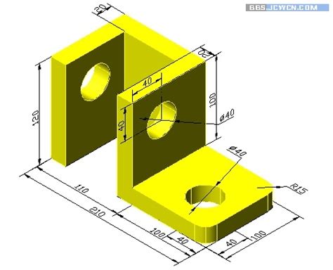 CAD三维机械制图练习视频_哔哩哔哩_bilibili