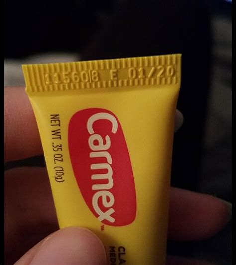 Carmex stamps the expiration date to close the tube : r/mildlyinteresting