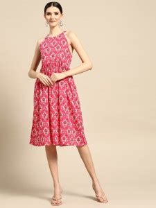 ANOUK Women A-line Pink Dress - Buy ANOUK Women A-line Pink Dress ...