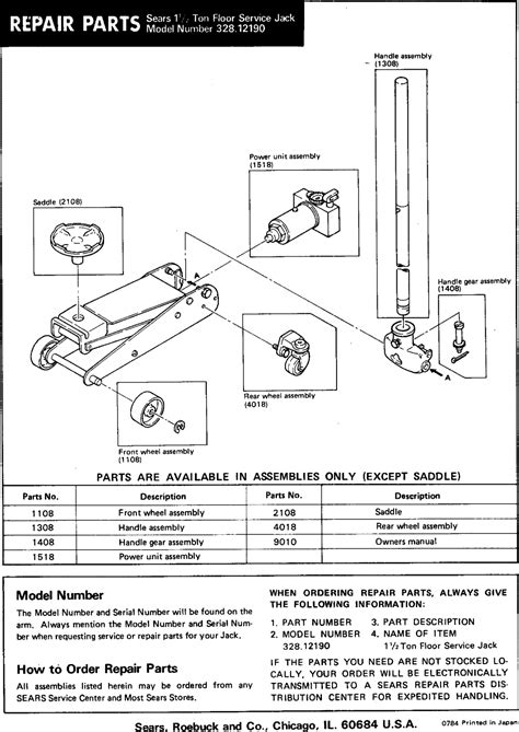Craftsman 3 Ton Floor Jack Parts Diagram at James Engel blog