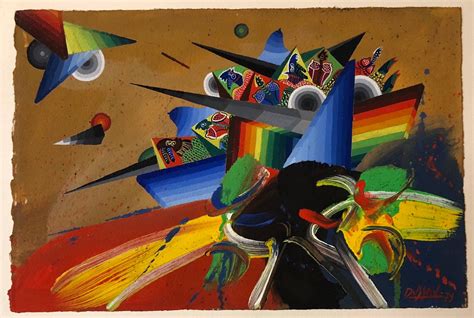 Georges Dussau - French Surrealist Colorful Futurist Abstract Painting Composition V For Sale at ...
